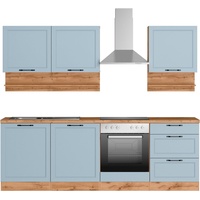 Kochstation Küche »KS-Lana«, 240 cm breit, wahlweise mit oder ohne E-Geräte, blau