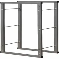 V2Aox Kaminholzständer Metall 100 x 100 cm Schwarz