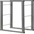 V2Aox Kaminholzständer Metall 100 x 100 cm Schwarz