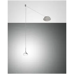 Fabas Luce Isabella Pendelleuchte LED 1x8W Metall- und Methacrylat Aluminium satiniert