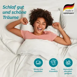 Home Affaire Daunenbettdecke HOME AFFAIRE "Tamins, Bettdecke 135x200 cm, 155x220 cm, Made in Germany", weiß, B:135cm L:200cm, Bezug: 100% Baumwolle. Füllung: 100% Daunen, Bettdecken, Sommer, Winter, Decke, Made in Germany, Allergiker geeignet (NOMITE)