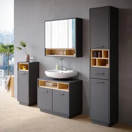 Vicco Beatrice 4-tlg. anthrazit matt/eiche/weiß