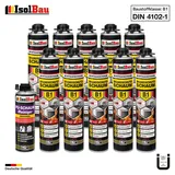 Brandschutzschaum B1 Bauschaum 10x750ml 1x Reiniger Pistolenschaum Montageschaum