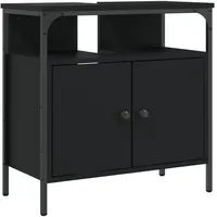 VidaXL Waschbeckenunterschrank Schwarz 60x30x60 cm Holzwerkstoff