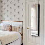 Schmuckschrank mit led Beleuchtung, Schmuckregal haengend mit Spiegel, abschliessbar mit Schlüsseln, 120 cm hoch schwarz - Costway