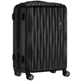 WENGER Energie Medium Hartschalenkoffer mit 4 Rollen, Trolley, Mittelgroß, 65 (75) l, Sicherheitsschloss, Damen Herren, Reisen Urlaub, Schwarz, 653596