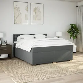 vidaXL Boxspringbett 180 x 200 cm Dunkelgrau