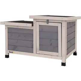 LIONTO Kleintierstall 70 x 43 x 45 cm grau