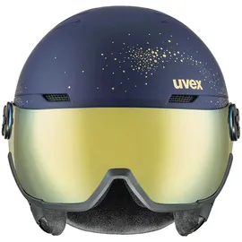 Uvex Wanted vis WE Skihelm, mit Visier-Blau-54-58