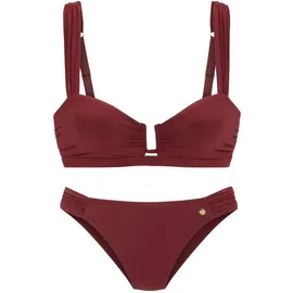 LASCANA Bandeau-Bikini Damen Rot 38 Cup A/B