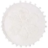 Homescapes Badematte Blume Weiß Ø 60 cm