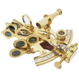 Nautical Replica Hub Brass Pocket Sextant London Massives Messing Sextant Marine Geschenk Astrolabium Glasoptik 12 x 11 x 6 cm