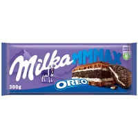 Milka OREO 1 x 300g I Großtafel I Alpenmilch-Schokolade I mit Milchcréme-Füllung und OREO Keks I Milka Schokolade aus 100% Alpenmilch I Tafelschokolade