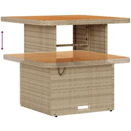 vidaXL Garten-Sofa-Set mit Kissen, beiges Poly-Rattan, Akazie.