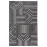 tesso living Kurzflor Teppich, Wohnzimmer, Boho Geometrisch - Grau - 120cm x 160cm - Moderner Superweicher Teppich