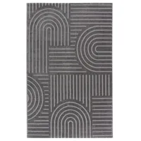 tesso living Kurzflor Teppich, Wohnzimmer, Boho Geometrisch - Grau - 120cm x 160cm - Moderner Superweicher Teppich