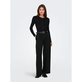 Only Anzughose "ONLREINA HW PLEAT STR PINS PANT TLR NOOS", Damen, Gr. 38, Länge 32, schwarz (schwarz stripes:cloud dancer pinstripes), Web, Obermaterial: 97% Polyester, 3% Viskose, Nadelstreifen, normal, Hosen Anzughose