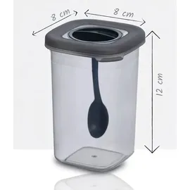 Jungengel Vorratsdosen Set 12 Stück 450 ml stapelbar luftdicht grau