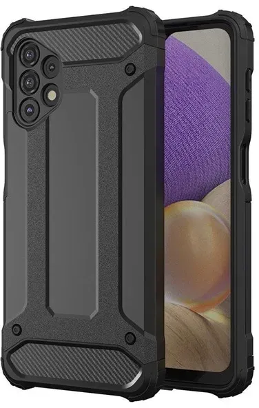 Hybrid Armor Case Tough Rugged Cover for Samsung Galaxy A73 Black