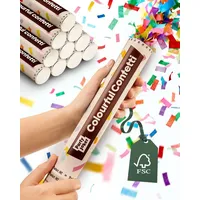 Praknu Konfetti Konfettikanone Bunt - 5-8 m Konfettistrahl - einfach & sicher - Party, Großes Konfetti - Explosionsbox Kanone - Einfach & Sicher Zu Bedienen bunt