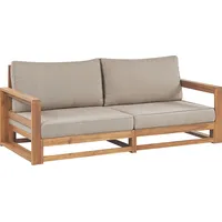 Beliani Timor Gartensofa 2-Sitzer hellbraun taupe