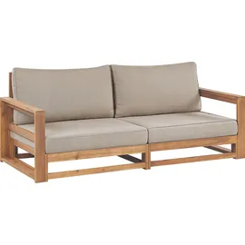 Beliani Timor Gartensofa 2-Sitzer hellbraun taupe
