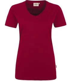 Hakro Damen V-Shirt Mikralinar® weinrot