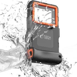 TECH-PROTECT Universal Wasserdichtes Tauchgehäuse schwarz-orange