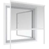 powertec Insektenschutz Rollo Plus, Fliegentitter, Alurahmen für Fenster, weiß,