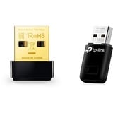 TP-Link Archer T2U Nano AC600 USB WLAN Stick Adapter (433MBit/s 5GHz, 200MBit/s 2,4GHz 802.11ac/n) schwarz/Gold & TL-WN823N WLAN USB Stick (300Mbit/s 2,4 GHz, Mini Größe Adapter)