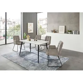 Stolkom Esstisch Cody 140 x 80 cm Keramik Weiß