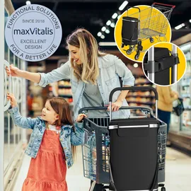 eloneo Einkaufstrolley Treppensteiger schwarz 43 l