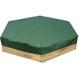 NCONCO Sechseckige Sandkastenabdeckung, Sechseckige Sandkastenplane Sandkastenabdeckung Abdeckplane Sandkasten für Spielzeug Garten Grün Outdoor (140 x 110 cm)