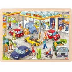 goki Einlegepuzzle Tankstelle