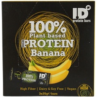 I.D Protein Riegel 100% Pflanzlich Banane Riegel im Display mit 3 Riegeln x 35 g, Packung mit 3 Displayboxen (Insgesamt: 9 Riegel)