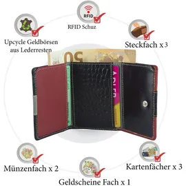 Sunsa Geldbörse Damen Portemonnaie rot|schwarz