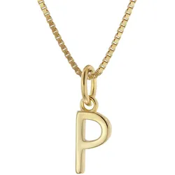 trendor 15255-P Damen-Kette mit Buchstabe P Anhänger Gold auf Silber 925, 45 cm