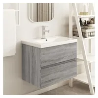 VidaXL Waschbeckenunterschrank Grau Sonoma 60x38,5x45 cm Holzwerkstoff