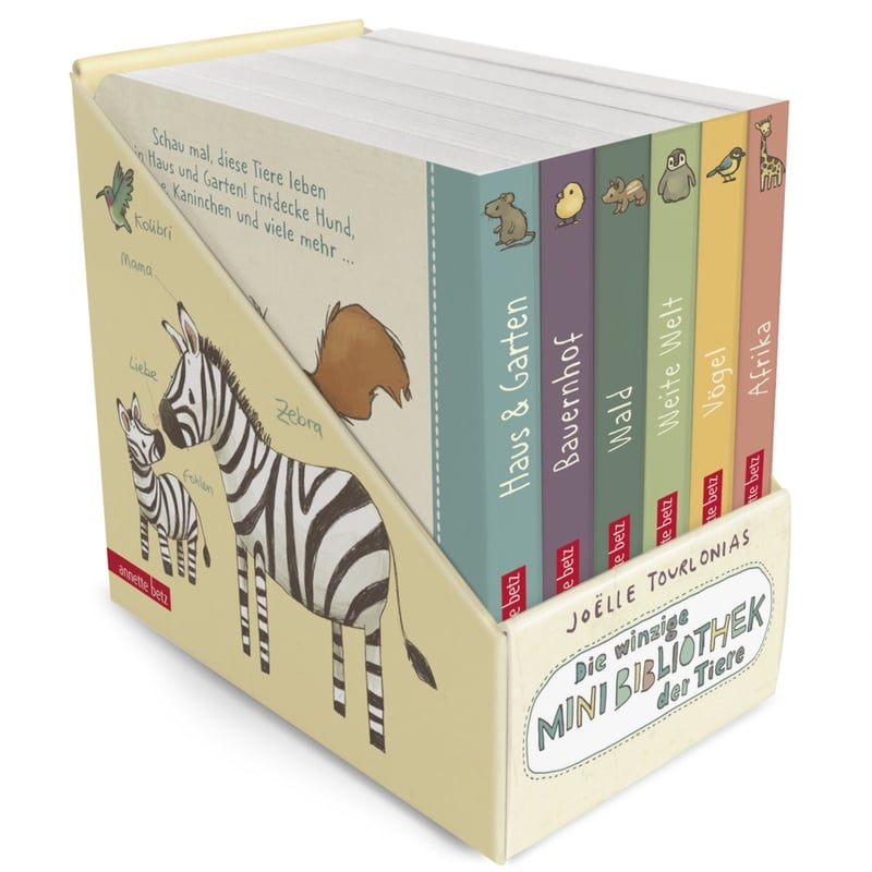 Die Winzige Mini-Bibliothek Der Tiere: 6 Mini-Pappbilderbücher Im Schuber (Die Mini-Bibliothek Der Wörter) - Joëlle Tourlonias, Pappband