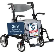 foreversenior 2 in 1 Rollator & Rollstuhl mit Federung 11,2kg
