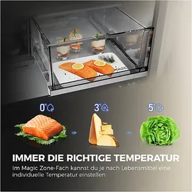 Haier HCR79F18CHMB French Door (700 l, 1825 mm hoch, Schwarz)