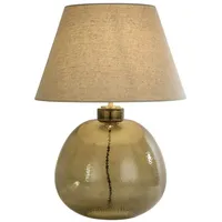 Licht-Erlebnisse Nachttisch Leuchte Glas Stoff Schirm 56,5 cm Grün