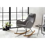 SalesFever Schaukelsessel 70 x 99 x 100 cm grau mit Nackenkissen