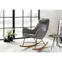 SalesFever Schaukelsessel 70 x 99 x 100 cm grau mit Nackenkissen
