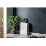 gowoll Schuhschrank Schmal Schuhregal Metall Schuhkipper mit Magnet Klappen Schuhablage (Schuhschrank Metall 2 - 3 - 3+1 - 4 Klappen, Montiert und Wandmontage) 50 cm Breit weiß