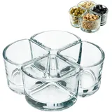 Kadax - Glasschälchen, Snackschalen aus Transparentem Glas, 4x120ml