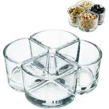 Kadax - Glasschälchen, Snackschalen aus Transparentem Glas, 4x120ml