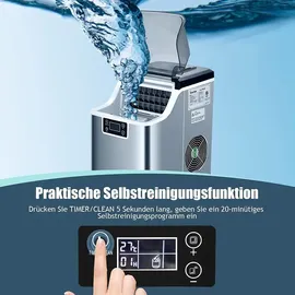 Goplus Eiswürfelbereiter, Ice Maker, Produktionszeit 15-20 min, 18 kg/24 h, Timer bis 24 h, mit Lcd-display, - Silber