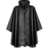 Regenponcho Wasserdicht Fahrrad Kapuze Kompakt A Schwarz