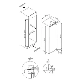 Amica EKSS 367 201 Einbaukühlschrank (286 l, 1780 mm hoch)